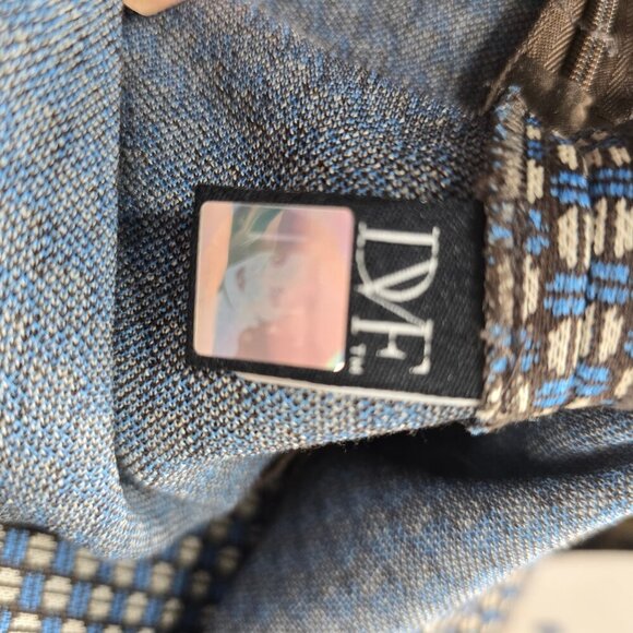 Diane Von Furstenburg Teal Blue Geometric Print Bandage Mini SKirt - Picture 9 of 9